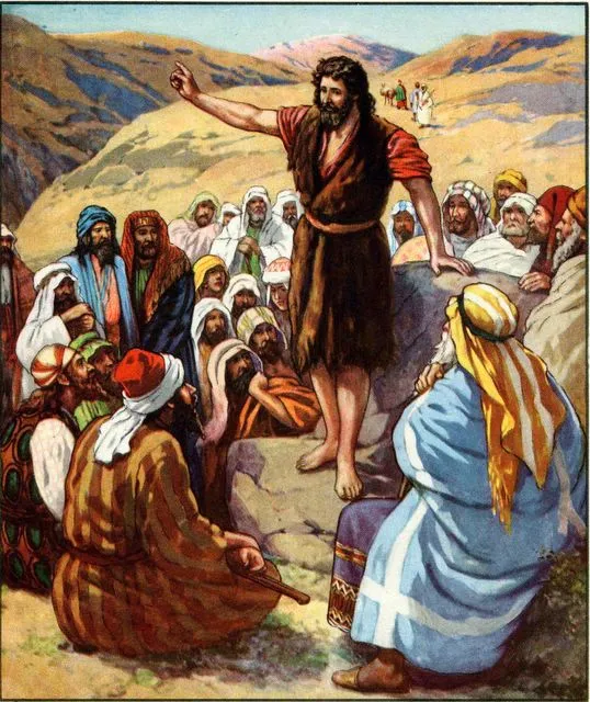 John the Baptist preaching in the wilderness